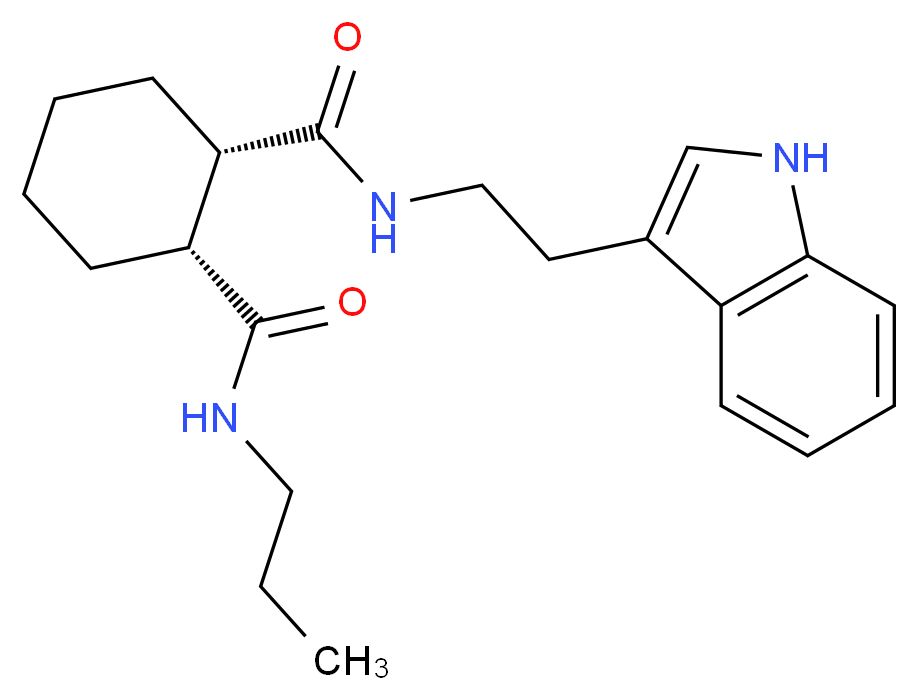 (1S*,2R*)-N-[2-(1H-indol-3-yl)ethyl]-N'-propylcyclohexane-1,2-dicarboxamide_分子结构_CAS_)