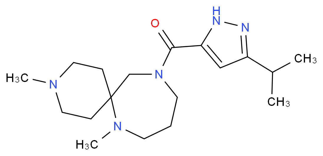 11-[(3-isopropyl-1H-pyrazol-5-yl)carbonyl]-3,7-dimethyl-3,7,11-triazaspiro[5.6]dodecane_分子结构_CAS_)