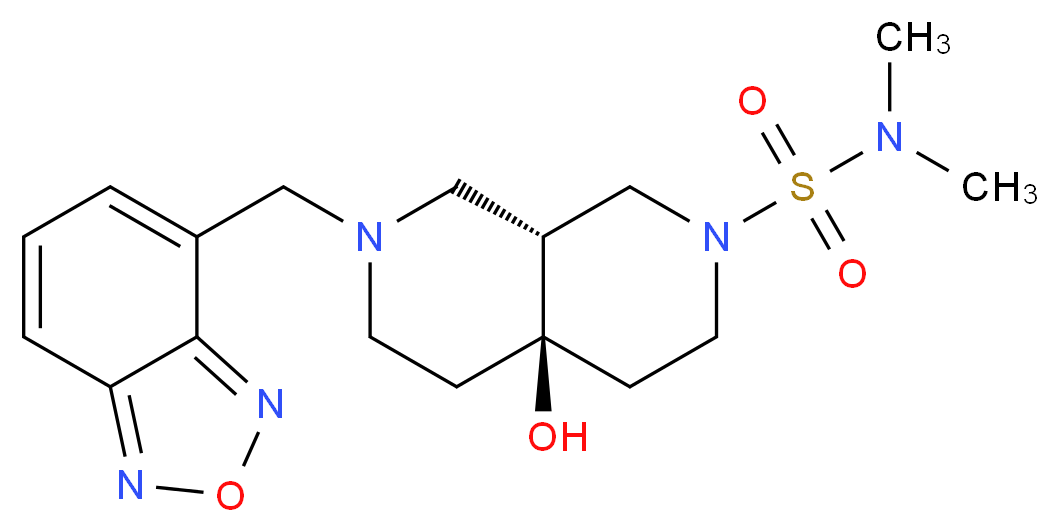 (4aR*,8aR*)-7-(2,1,3-benzoxadiazol-4-ylmethyl)-4a-hydroxy-N,N-dimethyloctahydro-2,7-naphthyridine-2(1H)-sulfonamide_分子结构_CAS_)