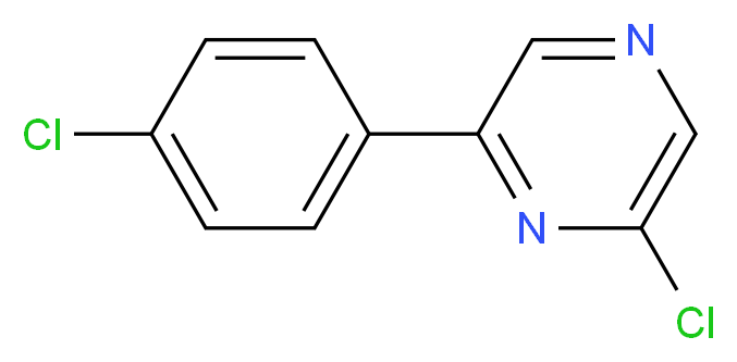 2-Chloro-6-(4-chlorophenyl)pyrazine_分子结构_CAS_637353-09-4)