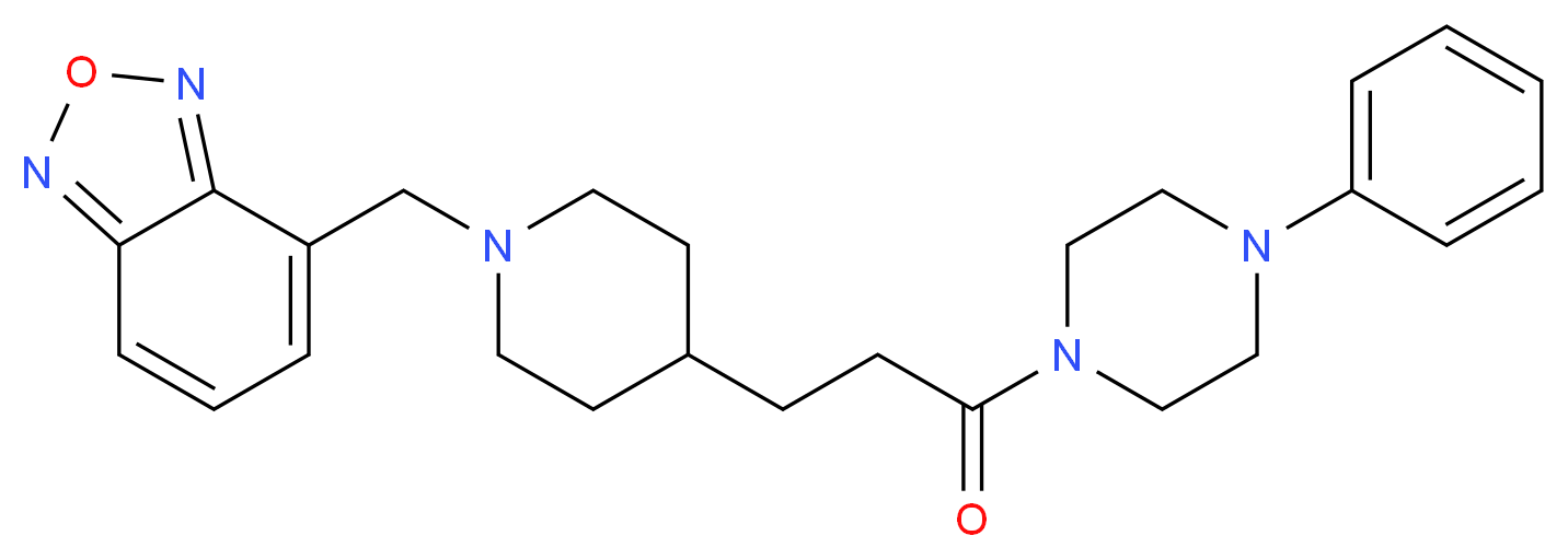 4-({4-[3-oxo-3-(4-phenyl-1-piperazinyl)propyl]-1-piperidinyl}methyl)-2,1,3-benzoxadiazole_分子结构_CAS_)