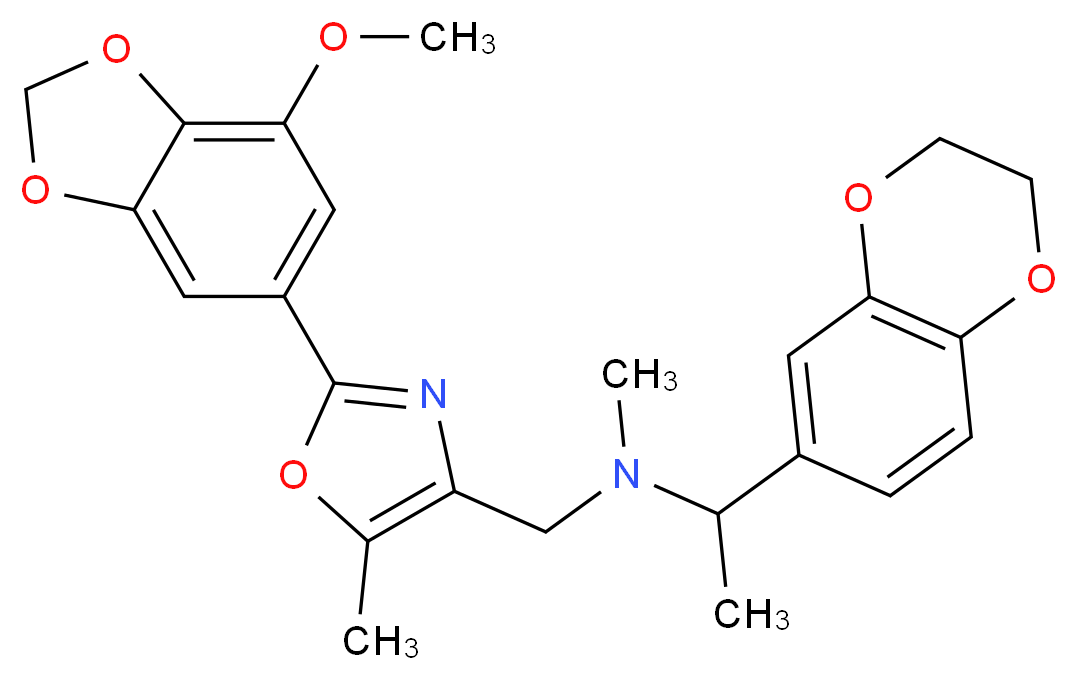 1-(2,3-dihydro-1,4-benzodioxin-6-yl)-N-{[2-(7-methoxy-1,3-benzodioxol-5-yl)-5-methyl-1,3-oxazol-4-yl]methyl}-N-methylethanamine_分子结构_CAS_)