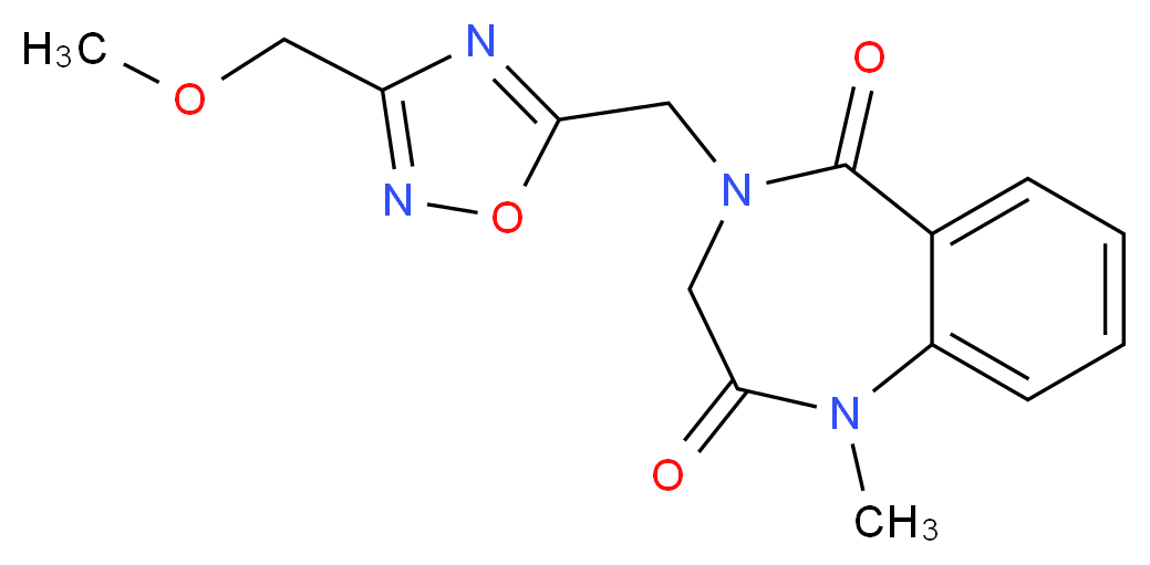 4-{[3-(methoxymethyl)-1,2,4-oxadiazol-5-yl]methyl}-1-methyl-3,4-dihydro-1H-1,4-benzodiazepine-2,5-dione_分子结构_CAS_)