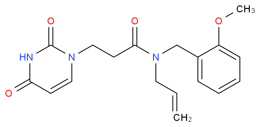 N-allyl-3-(2,4-dioxo-3,4-dihydropyrimidin-1(2H)-yl)-N-(2-methoxybenzyl)propanamide_分子结构_CAS_)