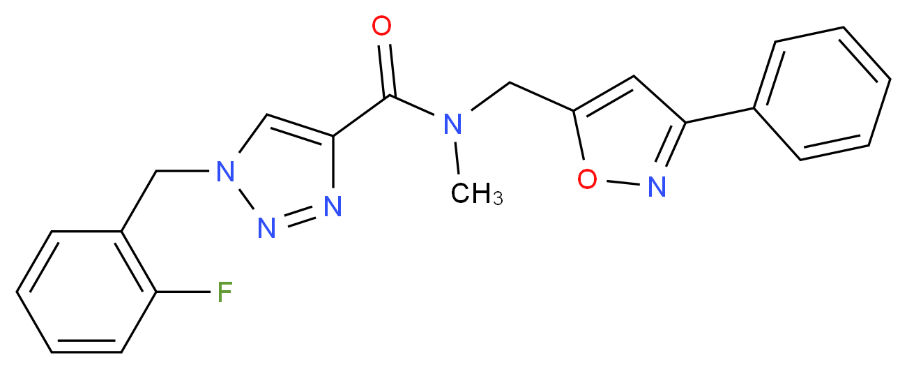 1-(2-fluorobenzyl)-N-methyl-N-[(3-phenyl-5-isoxazolyl)methyl]-1H-1,2,3-triazole-4-carboxamide_分子结构_CAS_)