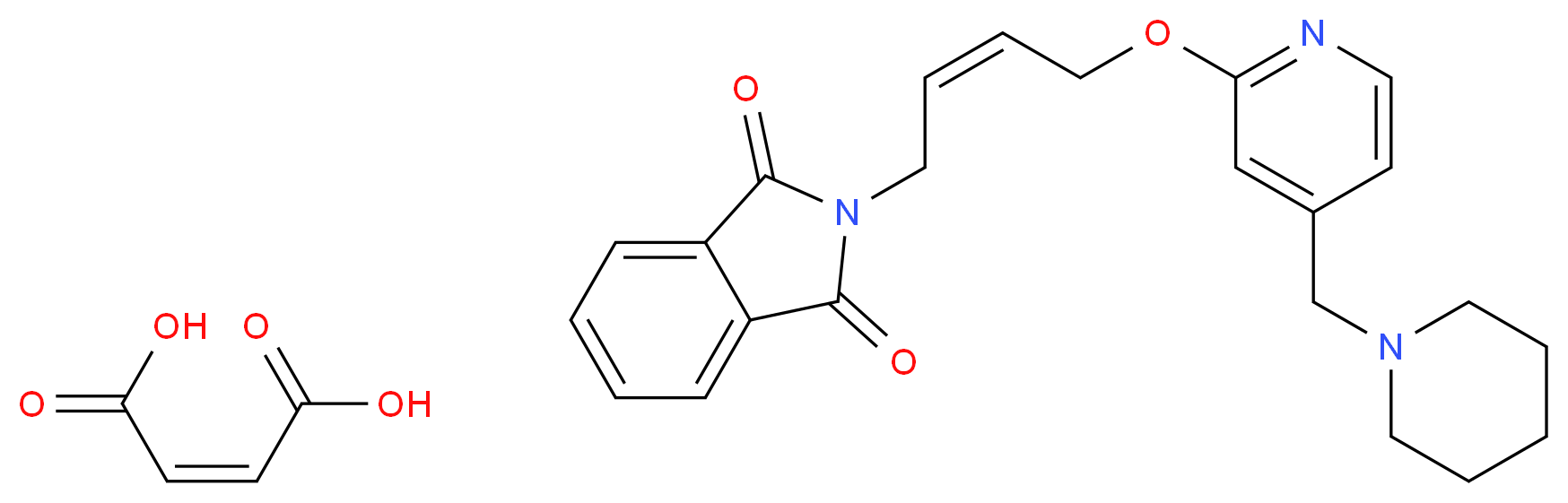 (Z)-2-[4-[[4-(1-Piperidinylmethyl)-2-pyridinyl]oxy]-2-butenyl]-1H-isoindole-1,3(2H)-dione Maleate_分子结构_CAS_146447-26-9)