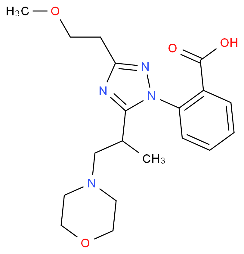 2-[3-(2-methoxyethyl)-5-(1-methyl-2-morpholin-4-ylethyl)-1H-1,2,4-triazol-1-yl]benzoic acid_分子结构_CAS_)
