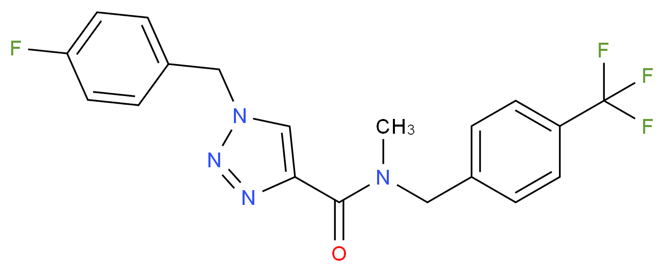 1-(4-fluorobenzyl)-N-methyl-N-[4-(trifluoromethyl)benzyl]-1H-1,2,3-triazole-4-carboxamide_分子结构_CAS_)