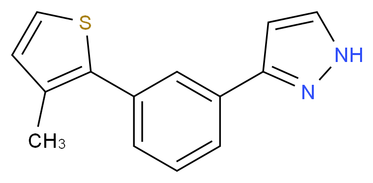 3-[3-(3-methyl-2-thienyl)phenyl]-1H-pyrazole_分子结构_CAS_)