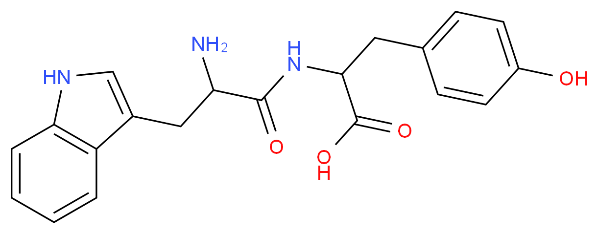 2-[2-amino-3-(1H-indol-3-yl)propanamido]-3-(4-hydroxyphenyl)propanoic acid_分子结构_CAS_19653-76-0