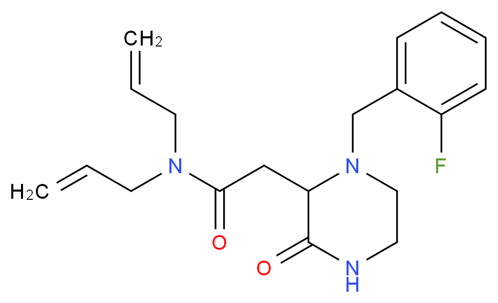 N,N-diallyl-2-[1-(2-fluorobenzyl)-3-oxo-2-piperazinyl]acetamide_分子结构_CAS_)