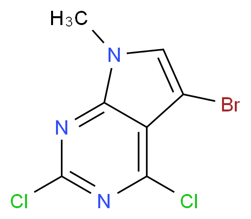 5-Bromo-2,4-dichloro-7-methyl-7H-pyrrolo[2,3-d]pyrimidine_分子结构_CAS_1131992-13-6)