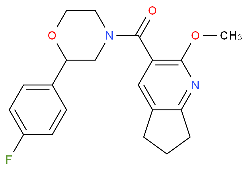 3-{[2-(4-fluorophenyl)morpholin-4-yl]carbonyl}-2-methoxy-6,7-dihydro-5H-cyclopenta[b]pyridine_分子结构_CAS_)