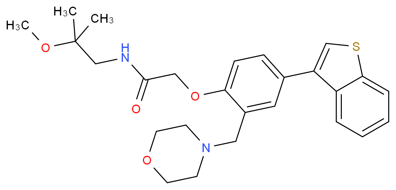 2-[4-(1-benzothien-3-yl)-2-(4-morpholinylmethyl)phenoxy]-N-(2-methoxy-2-methylpropyl)acetamide_分子结构_CAS_)