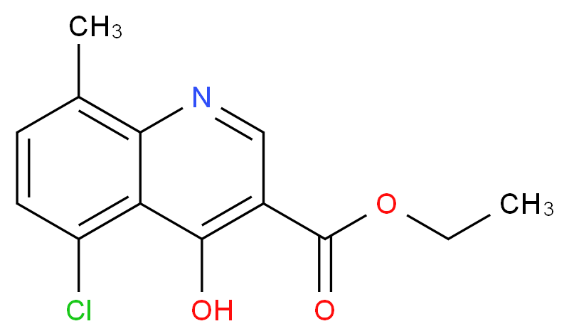 ethyl 5-chloro-4-hydroxy-8-methylquinoline-3-carboxylate_分子结构_CAS_351893-52-2