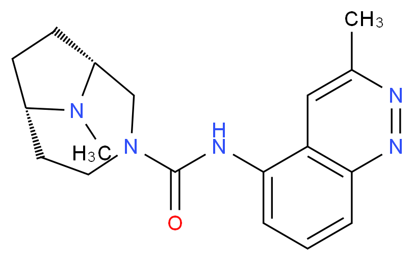 (1R*,6S*)-9-methyl-N-(3-methylcinnolin-5-yl)-3,9-diazabicyclo[4.2.1]nonane-3-carboxamide_分子结构_CAS_)