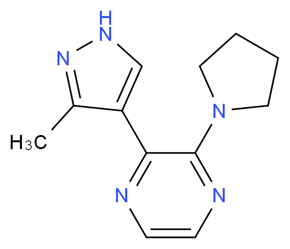 2-(3-methyl-1H-pyrazol-4-yl)-3-pyrrolidin-1-ylpyrazine_分子结构_CAS_)