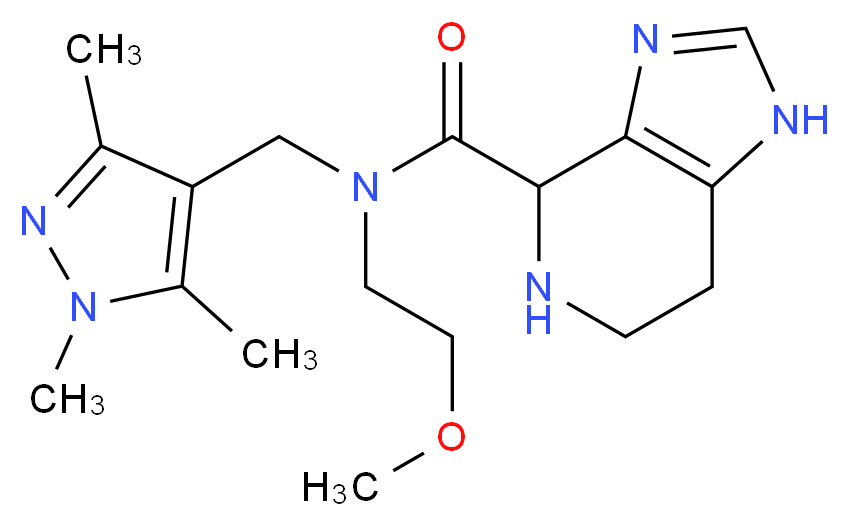 N-(2-methoxyethyl)-N-[(1,3,5-trimethyl-1H-pyrazol-4-yl)methyl]-4,5,6,7-tetrahydro-1H-imidazo[4,5-c]pyridine-4-carboxamide_分子结构_CAS_)