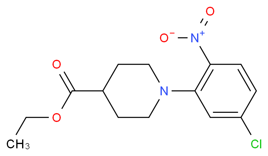 ethyl 1-(5-chloro-2-nitrophenyl)piperidine-4-carboxylate_分子结构_CAS_847408-05-3