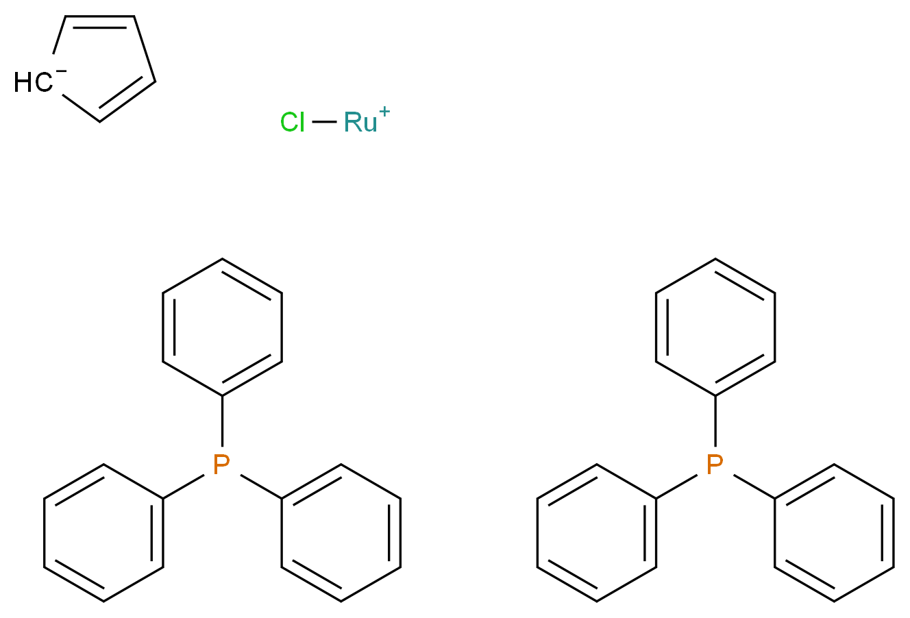 chlororutheniumylium; cyclopenta-2,4-dien-1-ide; bis(triphenylphosphane)_分子结构_CAS_32993-05-8