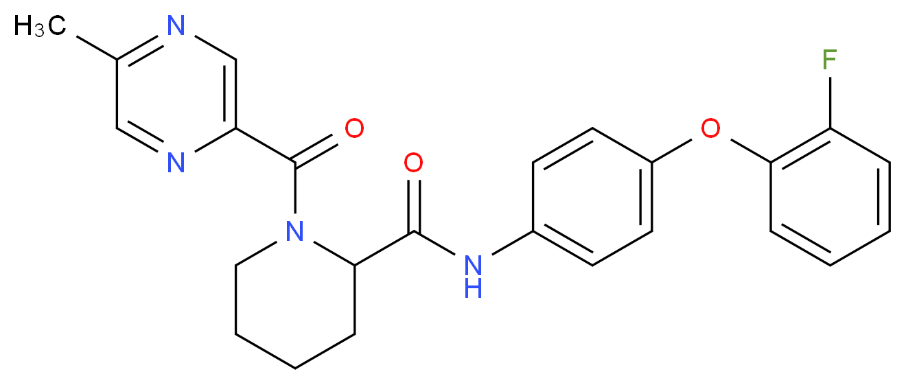 N-[4-(2-fluorophenoxy)phenyl]-1-[(5-methyl-2-pyrazinyl)carbonyl]-2-piperidinecarboxamide_分子结构_CAS_)