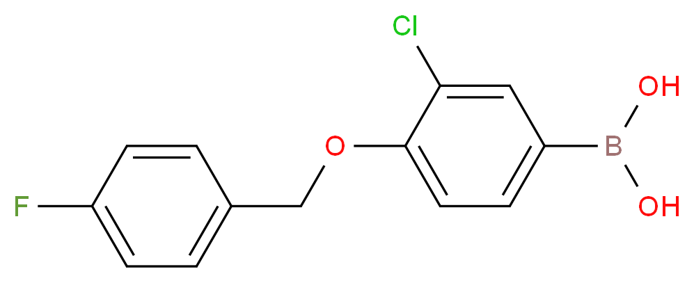 3-CHLORO-4-(4'-FLUOROBENZYLOXY)PHENYLBORONIC ACID_分子结构_CAS_849062-39-1)
