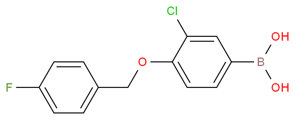 {3-chloro-4-[(4-fluorophenyl)methoxy]phenyl}boronic acid_分子结构_CAS_849062-39-1