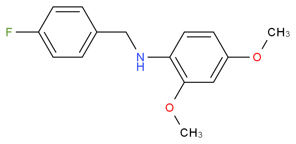 N-[(4-fluorophenyl)methyl]-2,4-dimethoxyaniline_分子结构_CAS_1019594-96-7