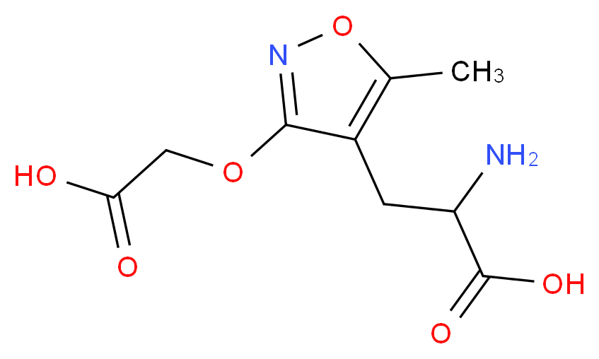 2-amino-3-[3-(carboxymethoxy)-5-methyl-1,2-oxazol-4-yl]propanoic acid_分子结构_CAS_131417-68-0