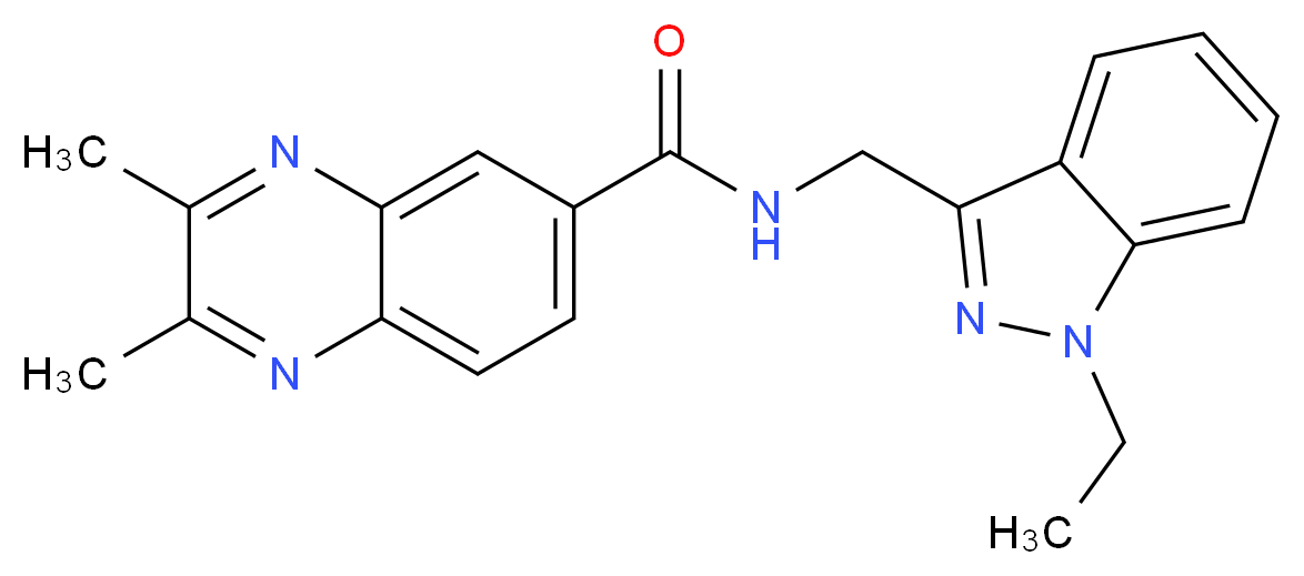 N-[(1-ethyl-1H-indazol-3-yl)methyl]-2,3-dimethyl-6-quinoxalinecarboxamide_分子结构_CAS_)