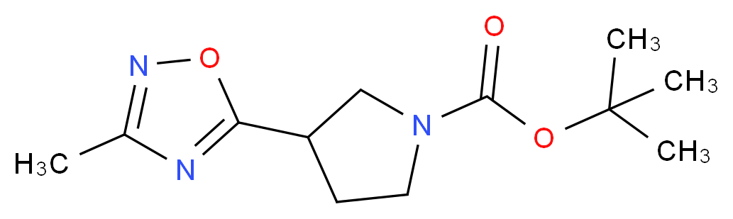 tert-butyl 3-(3-methyl-1,2,4-oxadiazol-5-yl)pyrrolidine-1-carboxylate_分子结构_CAS_)