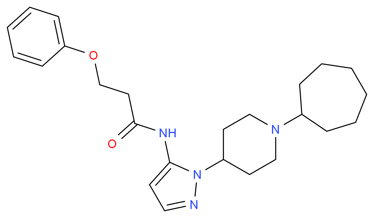 N-[1-(1-cycloheptyl-4-piperidinyl)-1H-pyrazol-5-yl]-3-phenoxypropanamide_分子结构_CAS_)