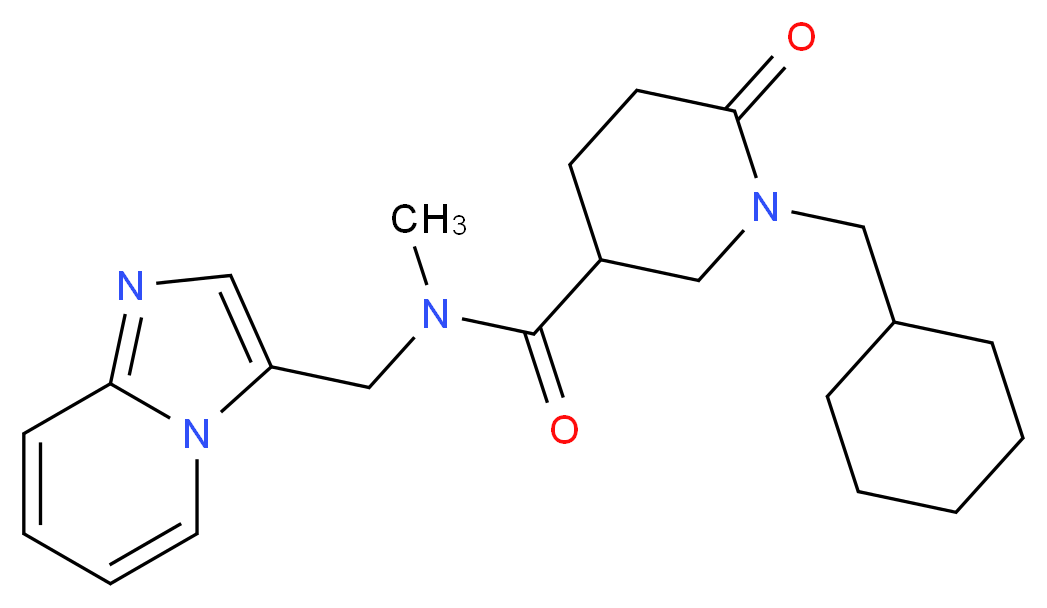 1-(cyclohexylmethyl)-N-(imidazo[1,2-a]pyridin-3-ylmethyl)-N-methyl-6-oxo-3-piperidinecarboxamide_分子结构_CAS_)