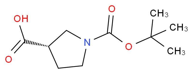 (3S)-1-[(tert-butoxy)carbonyl]pyrrolidine-3-carboxylic acid_分子结构_CAS_140148-70-5