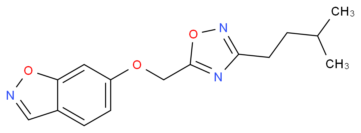 6-{[3-(3-methylbutyl)-1,2,4-oxadiazol-5-yl]methoxy}-1,2-benzisoxazole_分子结构_CAS_)