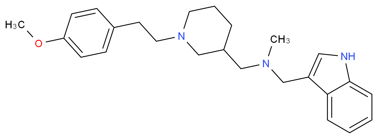(1H-indol-3-ylmethyl)({1-[2-(4-methoxyphenyl)ethyl]-3-piperidinyl}methyl)methylamine_分子结构_CAS_)
