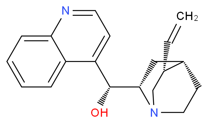 (R)-[(2S,4S,5R)-5-ethenyl-1-azabicyclo[2.2.2]octan-2-yl](quinolin-4-yl)methanol_分子结构_CAS_485-71-2