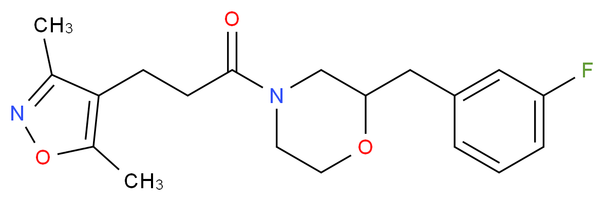 4-[3-(3,5-dimethyl-4-isoxazolyl)propanoyl]-2-(3-fluorobenzyl)morpholine_分子结构_CAS_)