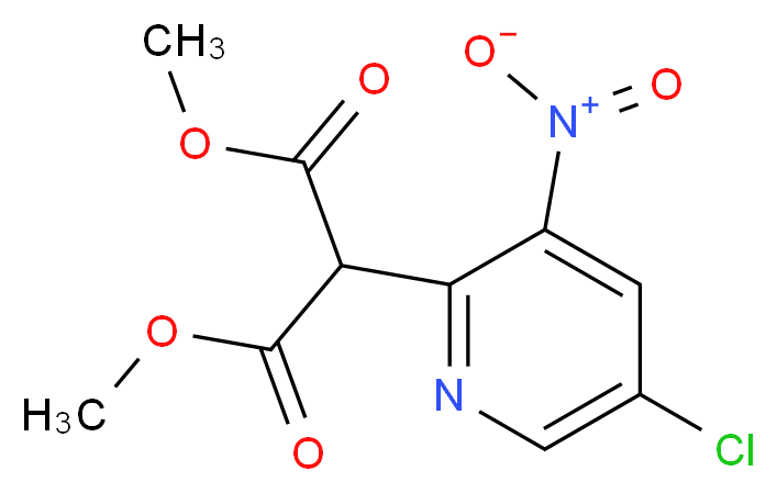 Dimethyl 2-(5-chloro-3-nitropyridin-2-yl)malonate_分子结构_CAS_1261956-26-6)