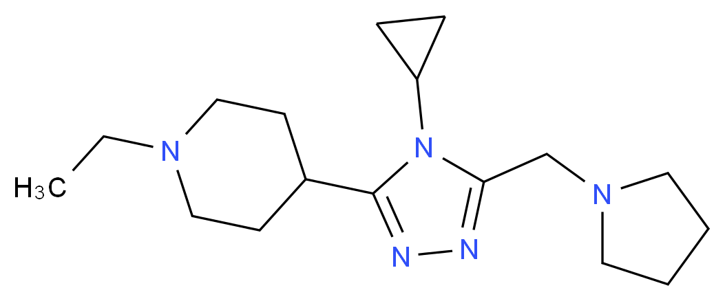 4-[4-cyclopropyl-5-(pyrrolidin-1-ylmethyl)-4H-1,2,4-triazol-3-yl]-1-ethylpiperidine_分子结构_CAS_)