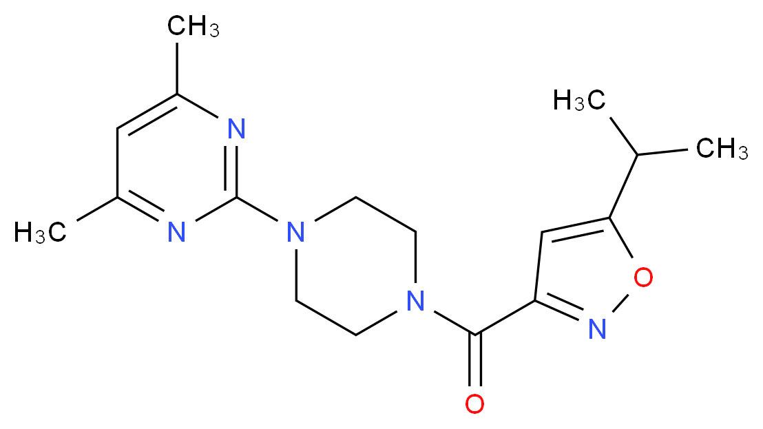 2-{4-[(5-isopropyl-3-isoxazolyl)carbonyl]-1-piperazinyl}-4,6-dimethylpyrimidine_分子结构_CAS_)