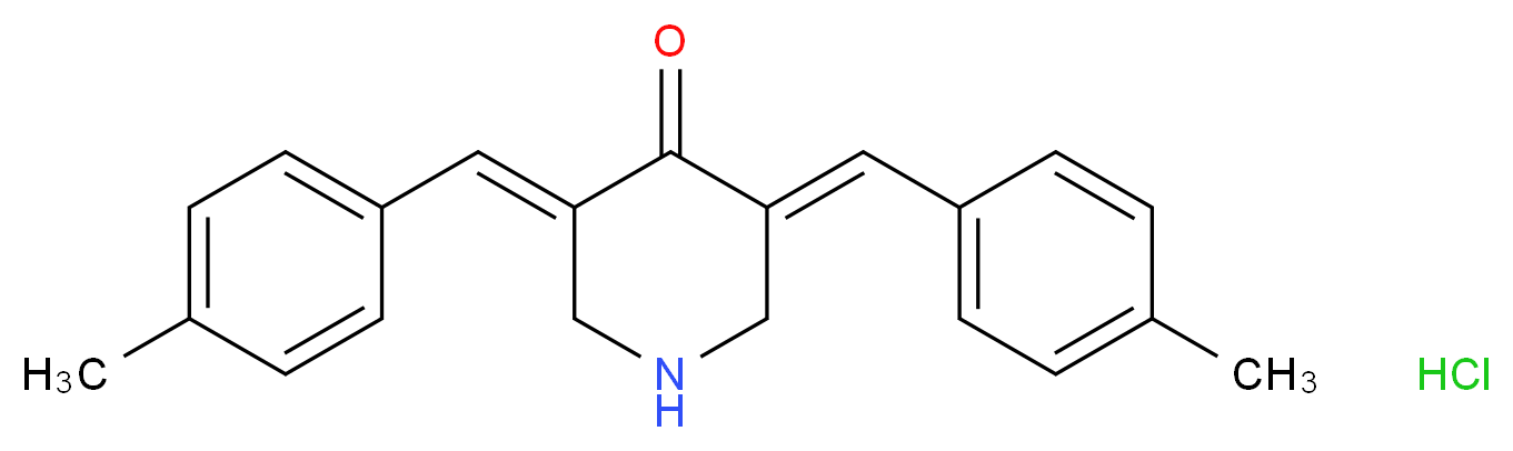 (3E,5E)-3,5-bis[(4-methylphenyl)methylidene]piperidin-4-one hydrochloride_分子结构_CAS_157654-67-6