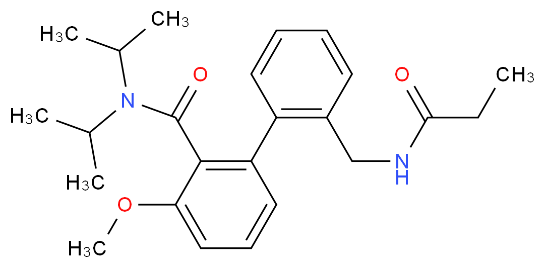N,N-diisopropyl-3-methoxy-2'-[(propionylamino)methyl]biphenyl-2-carboxamide_分子结构_CAS_)