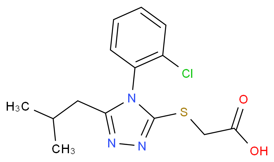 {[4-(2-chlorophenyl)-5-isobutyl-4H-1,2,4-triazol-3-yl]thio}acetic acid_分子结构_CAS_)