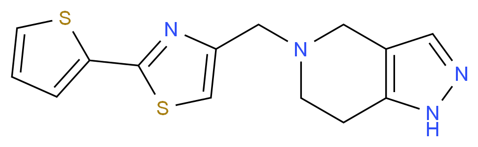 5-{[2-(2-thienyl)-1,3-thiazol-4-yl]methyl}-4,5,6,7-tetrahydro-1H-pyrazolo[4,3-c]pyridine_分子结构_CAS_)