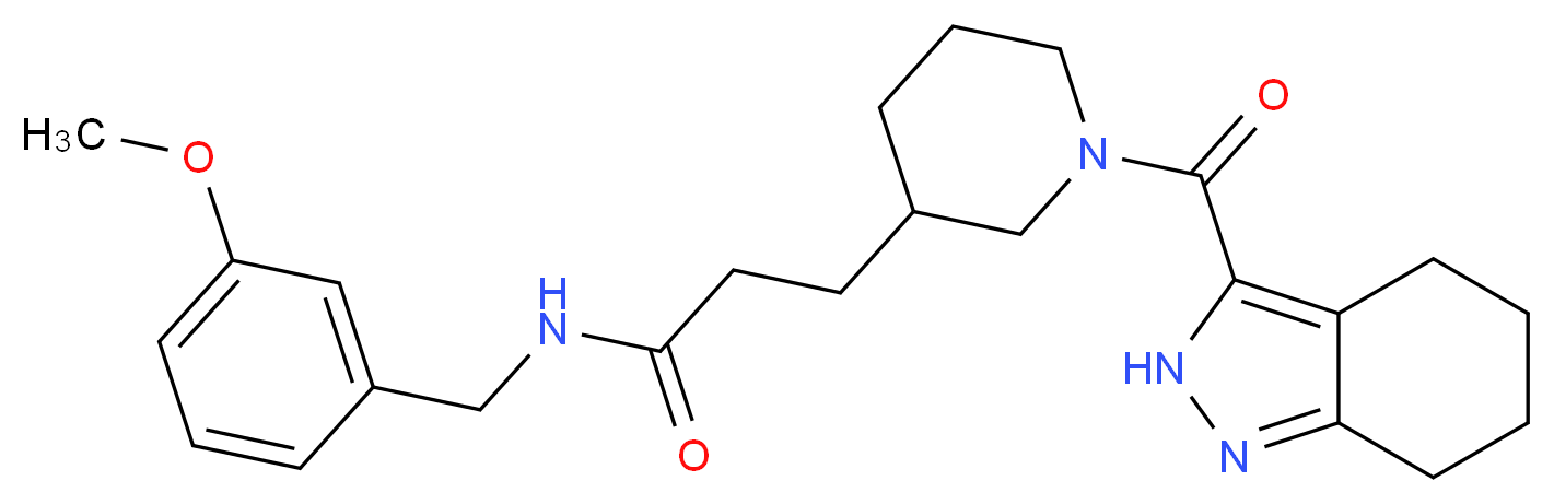 N-(3-methoxybenzyl)-3-[1-(4,5,6,7-tetrahydro-2H-indazol-3-ylcarbonyl)-3-piperidinyl]propanamide_分子结构_CAS_)