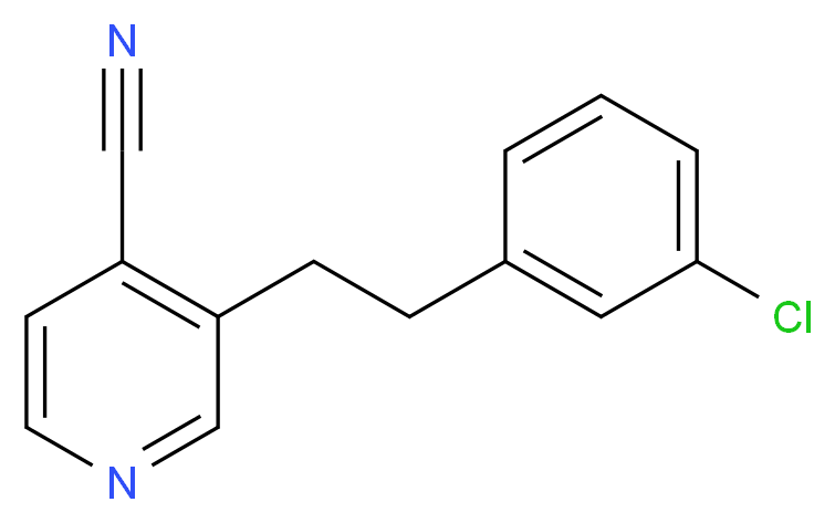 4-Cyano-3-(3-chlorophenylethyl)pyridine _分子结构_CAS_1076199-88-6)