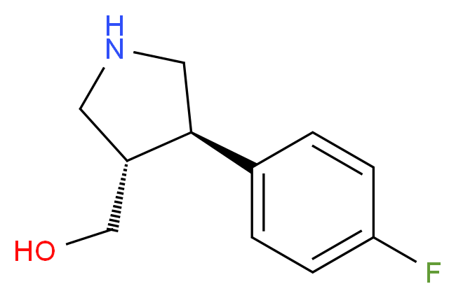 [(3S,4R)-4-(4-fluorophenyl)pyrrolidin-3-yl]methanol_分子结构_CAS_1260587-95-8