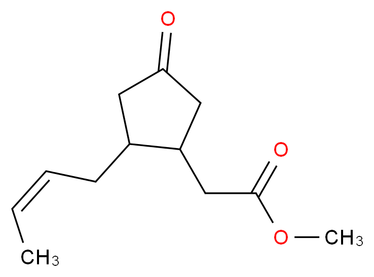 methyl 2-{2-[(2Z)-but-2-en-1-yl]-4-oxocyclopentyl}acetate_分子结构_CAS_1211-29-6