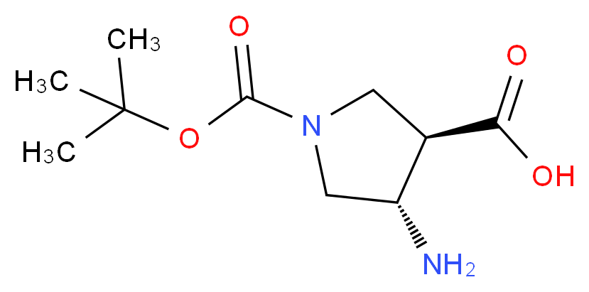 rel-(3R,4S)-4-amino-1-[(tert-butoxy)carbonyl]pyrrolidine-3-carboxylic acid_分子结构_CAS_369623-85-8